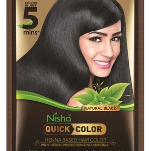 Nisha Quick Hair Color Henna-Based Herbal Protection No Ammonia 100% Grey Coverage Permanent Root Touch Up & Full Hair Color zdjęcie 7