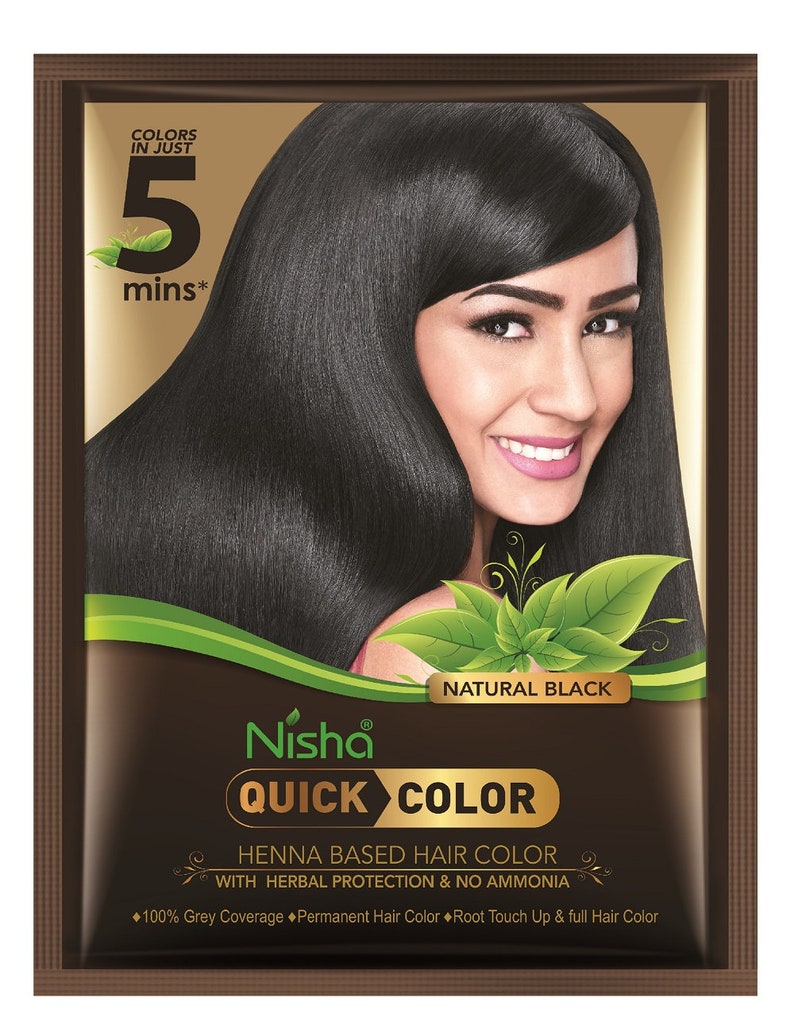 Nisha Quick Hair Color Henna-Based Herbal Protection No Ammonia 100% Grey Coverage Permanent Root Touch Up & Full Hair Color zdjęcie 7