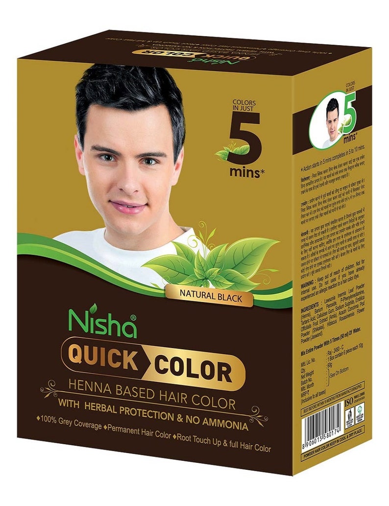 Nisha Quick Hair Color Henna-Based Herbal Protection No Ammonia 100% Grey Coverage Permanent Root Touch Up & Full Hair Color zdjęcie 4
