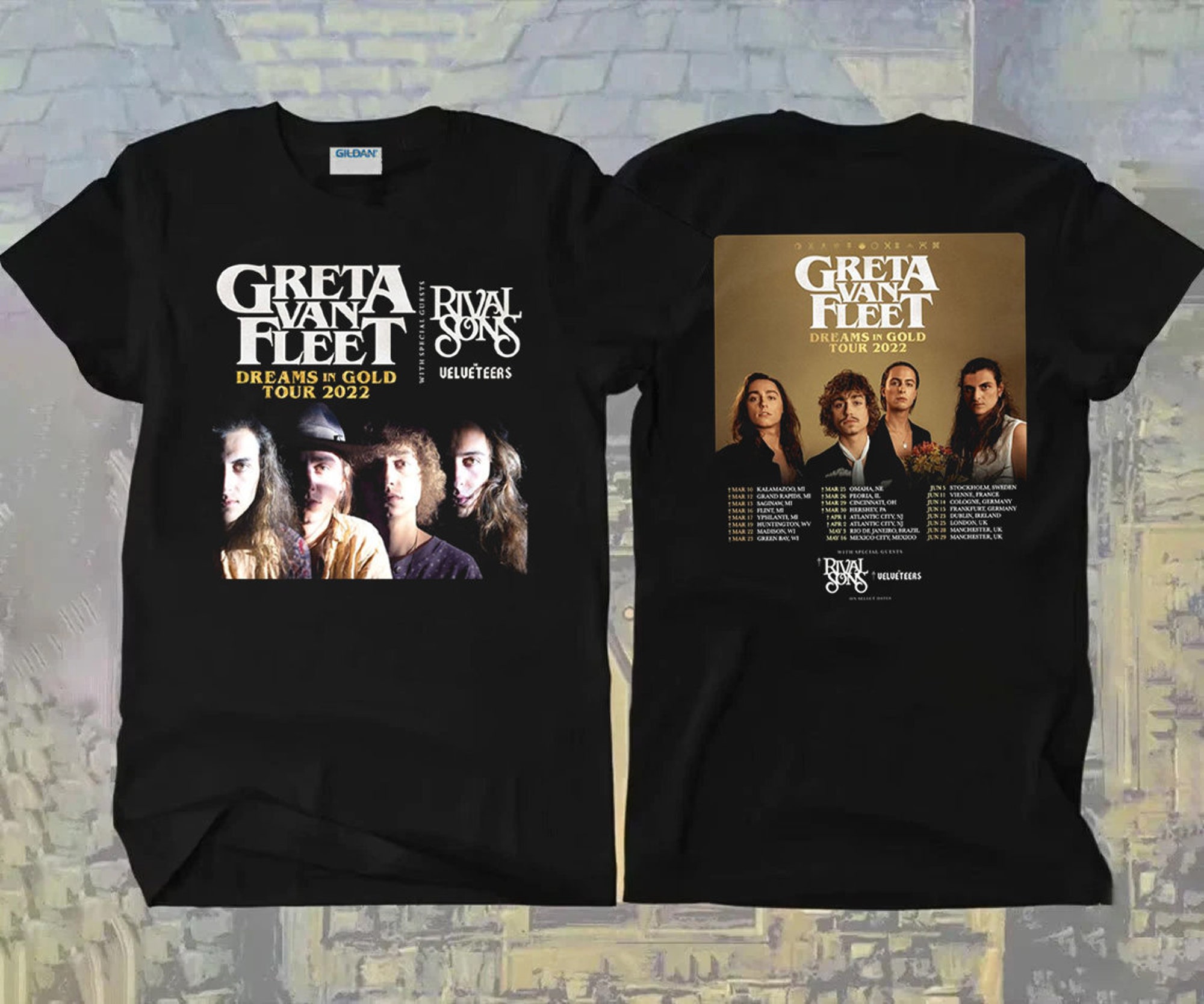 Discover 2022 Greta Van Fleet Dreams In Gold World Tour T-Shirt, Greta Van Fleet Concert, Dreams In Gold Tour Shirt