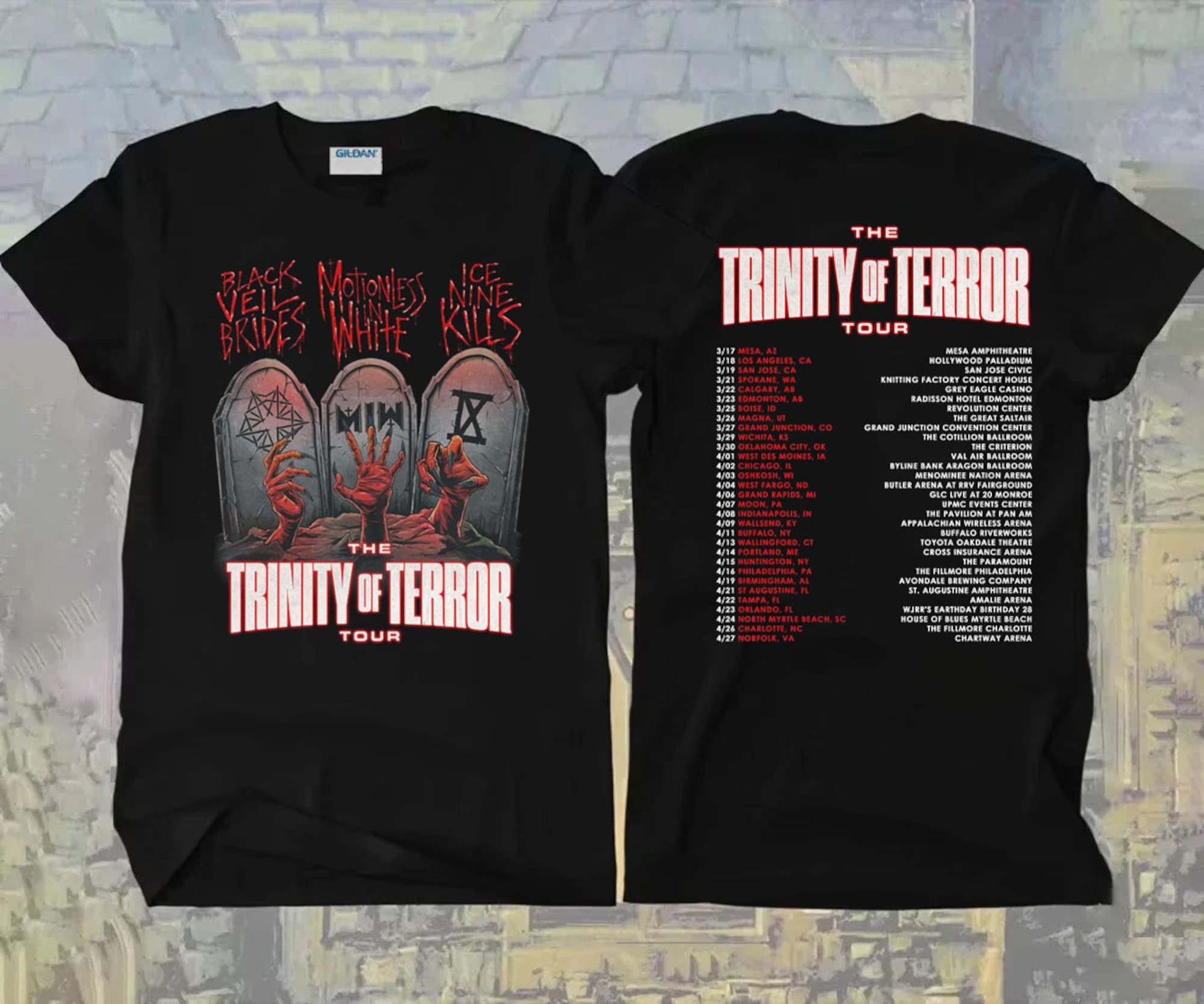 Discover Tour 2022 The Trinity of Terror Tour T-Shirt, 2022 Tour Music Tee