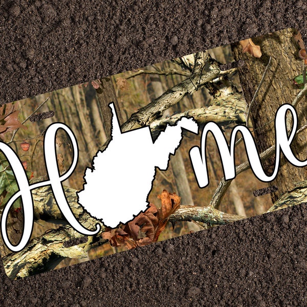 West Virginia Home Camo Tree Custom License Plate Car Accessory WV