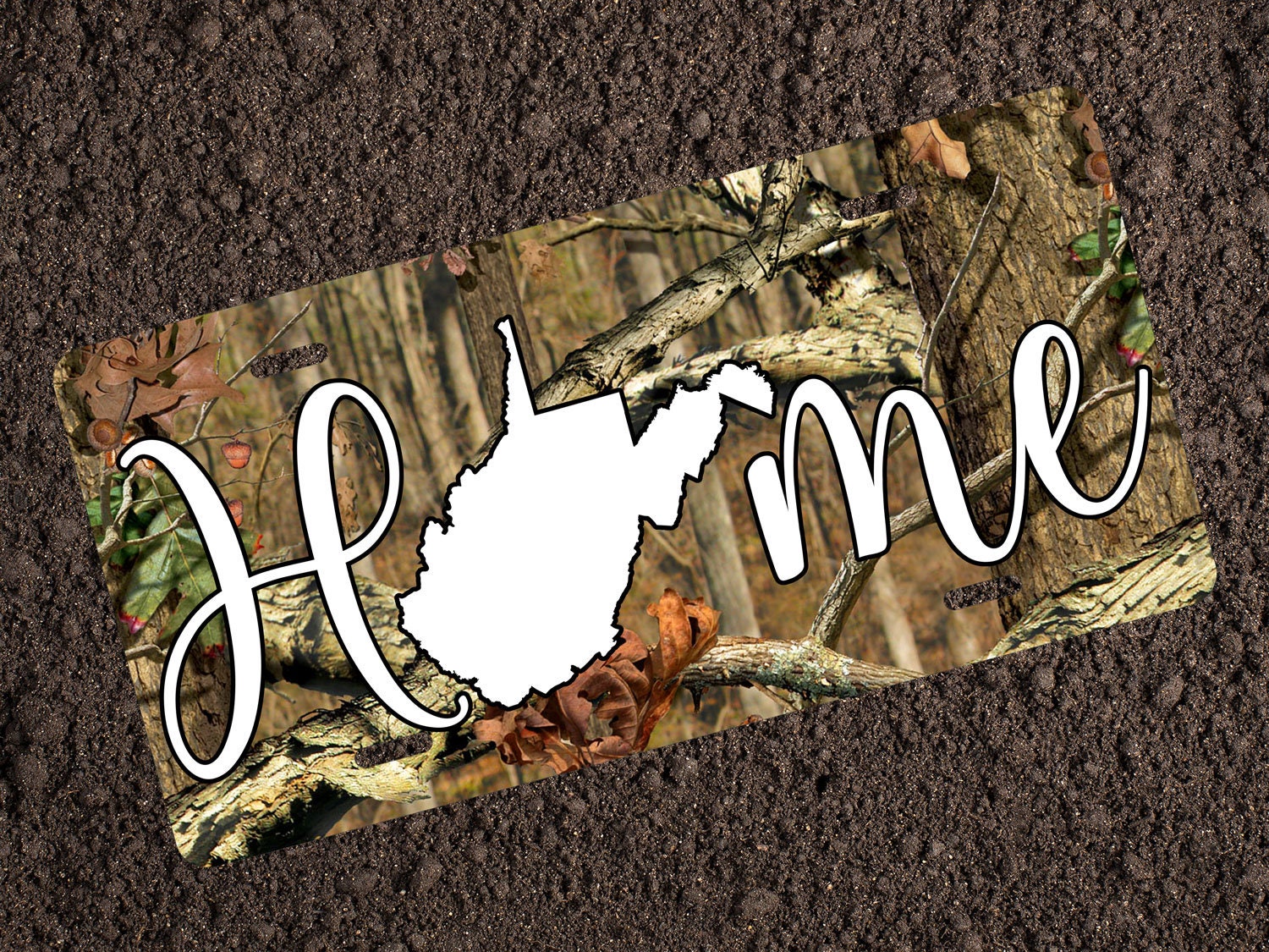 WV Camo Home License Plate Hunting