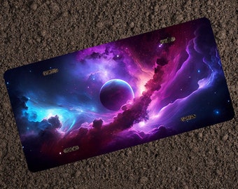 Pink and Blue Galaxy Moon and Stars  - Cosmic Car Accessory - License Plate Novelty Tag Custom Car Accessories