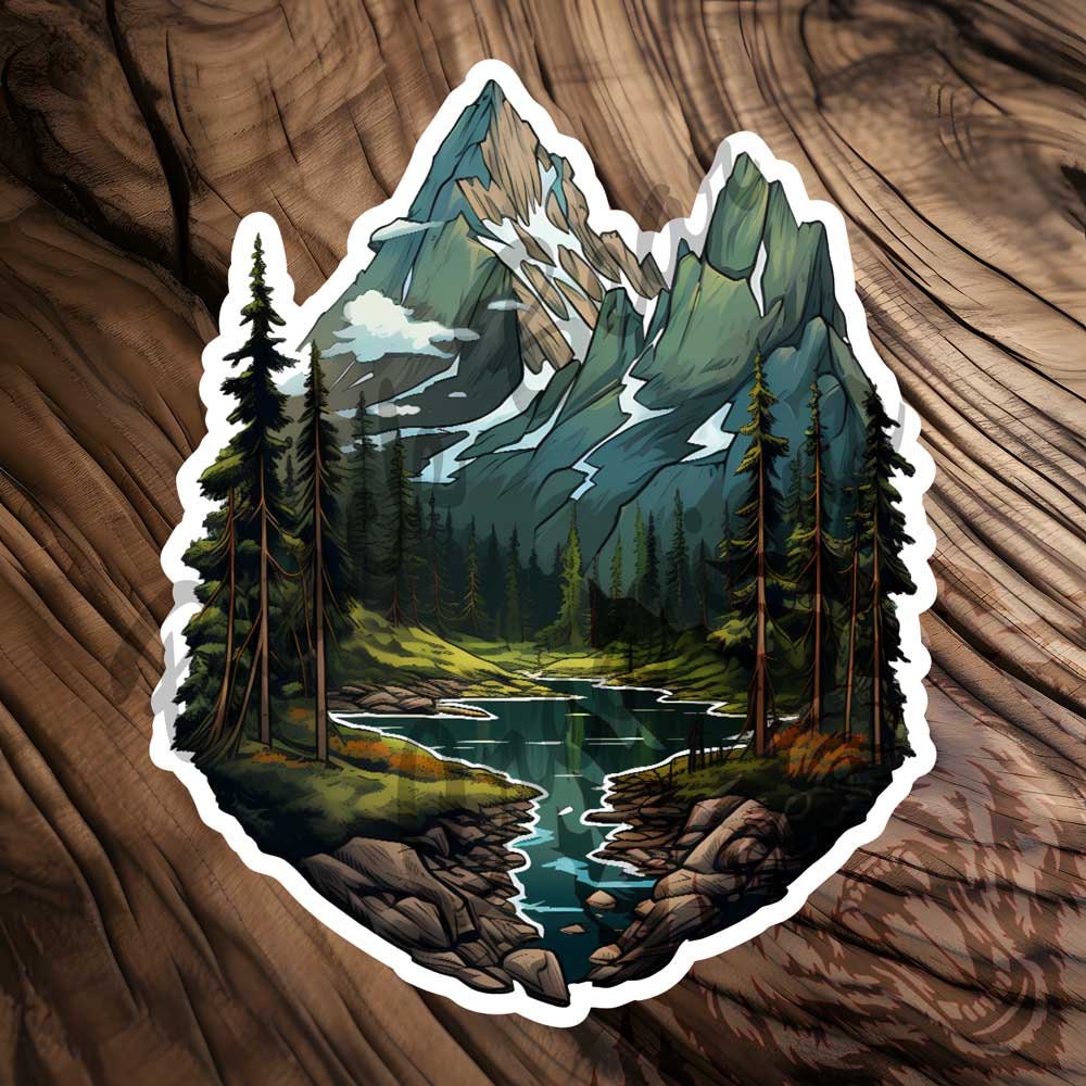 Forrest Adventure Mountain Sticker