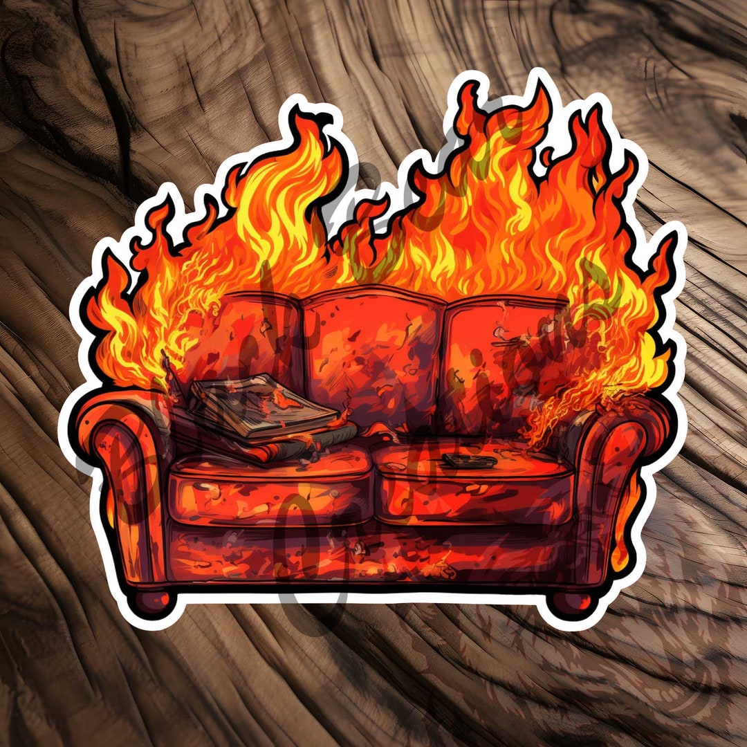 Burning Couch Fire West Virginia Sticker Decal Etsy