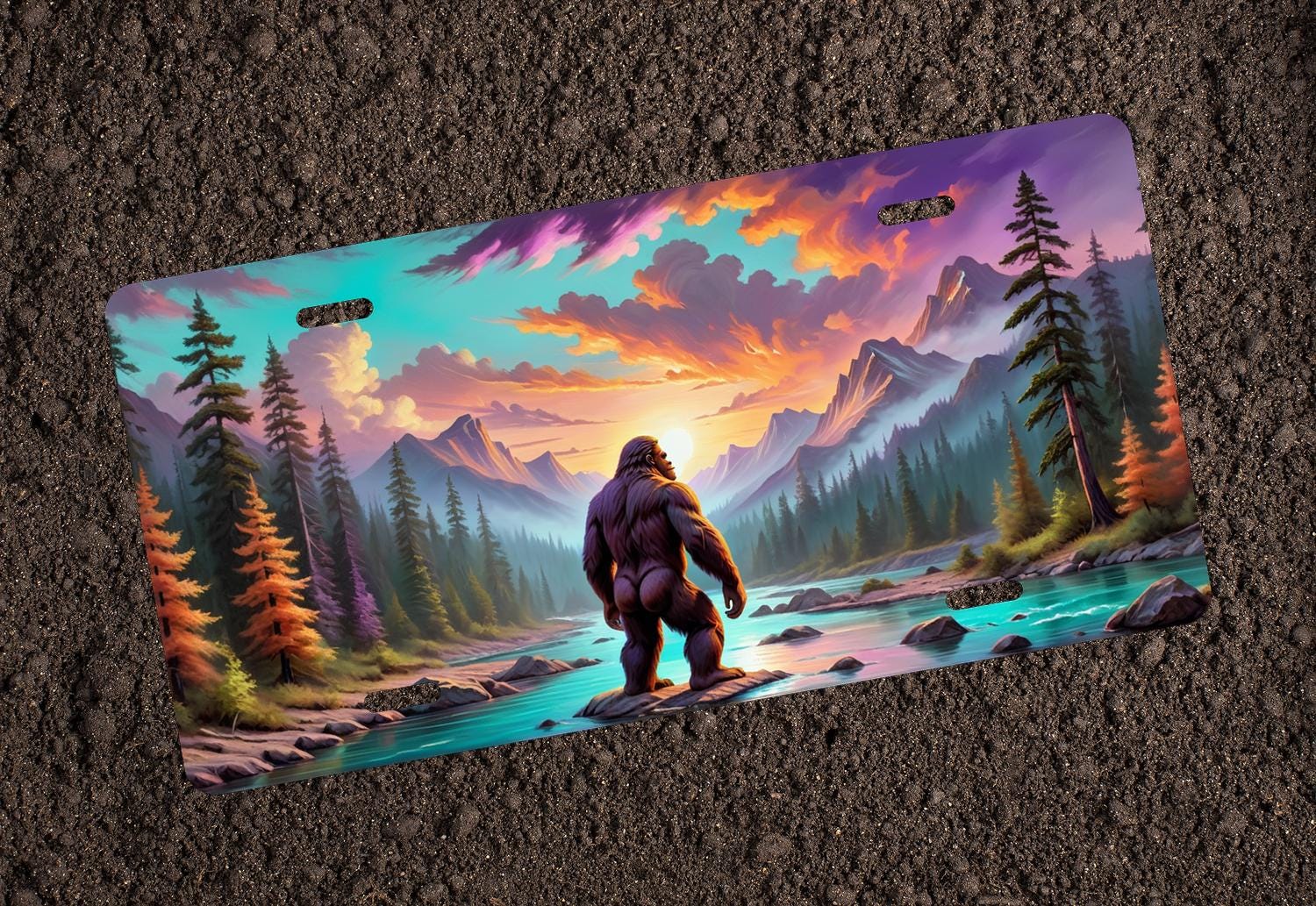 Custom Bigfoot Mountain License Plate