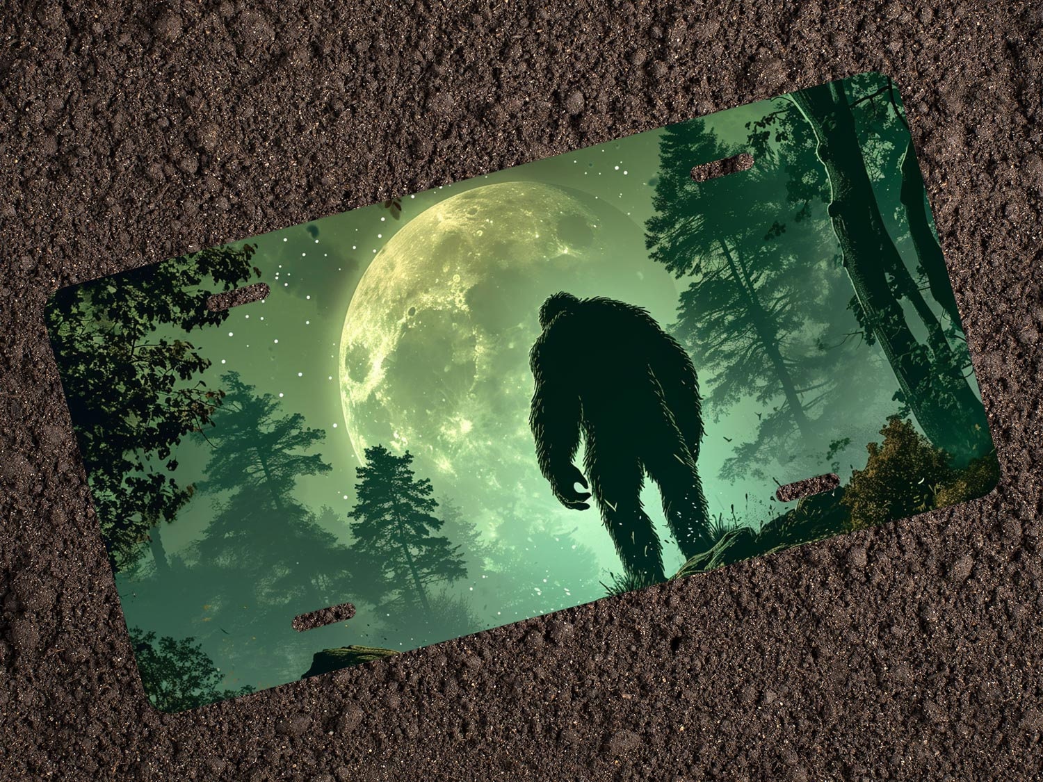 Bigfoot Walking Alternative License Plate
