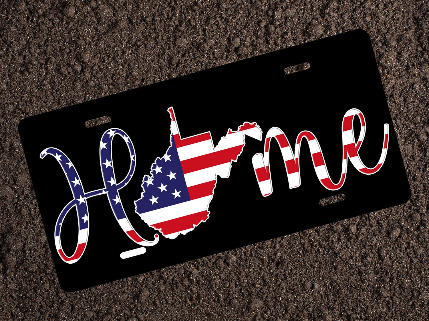 WV American Flag Home License Plate Patriotic