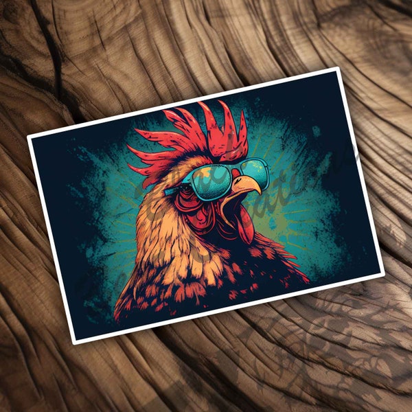 Funky Chicken wearing sunglasses sticker