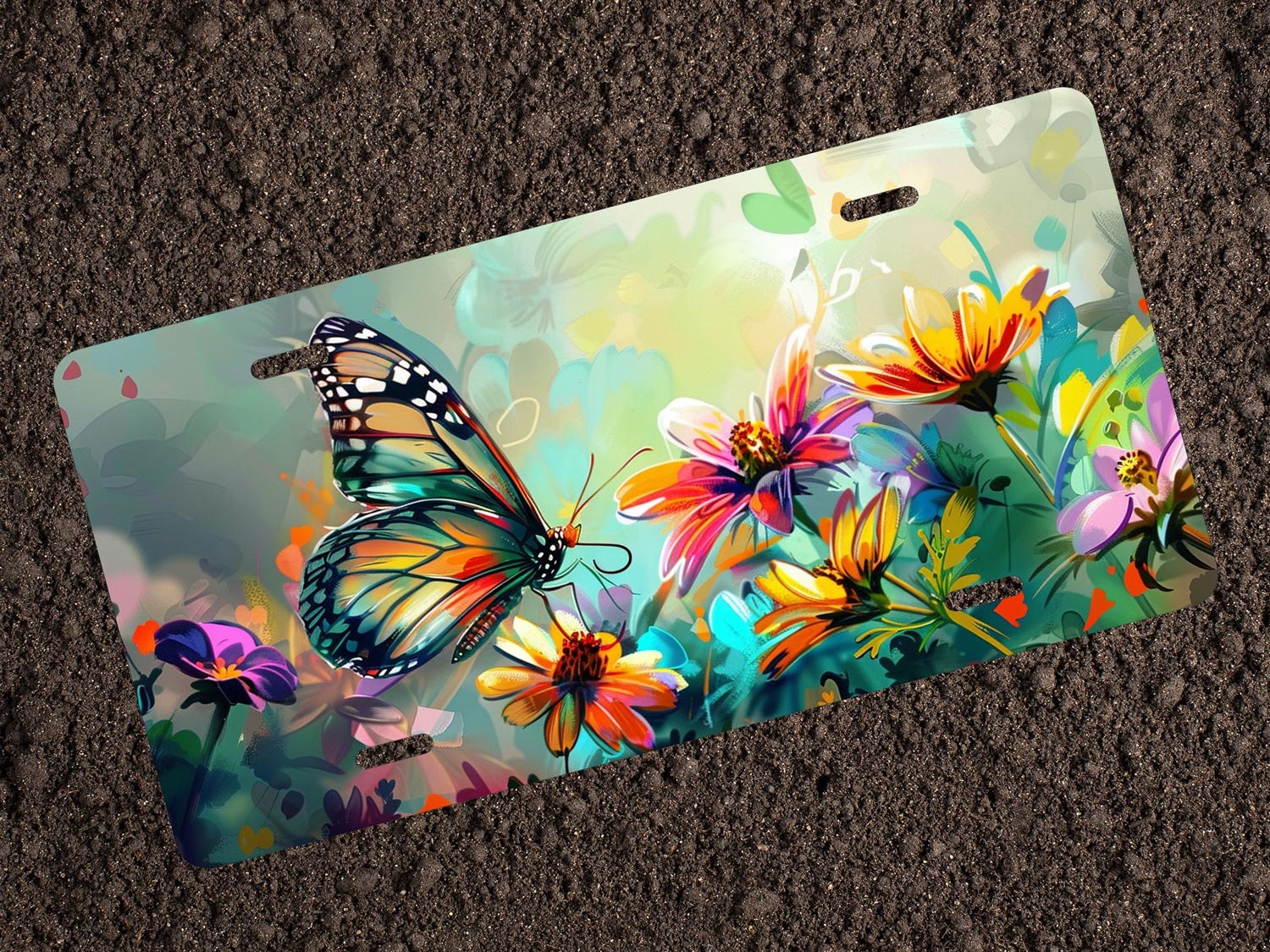 Butterfly Wildflower License Plate