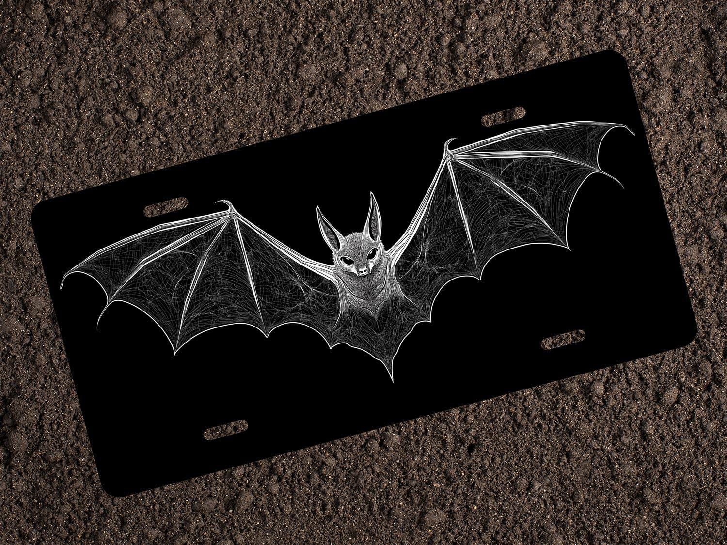 Gothic Bat License Plate - Halloween Spooky Design