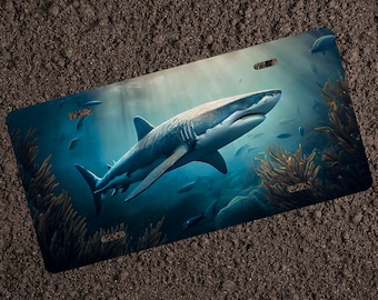 Great White Shark Majestic Intimidating Marine Life License Plate License Plate Car Accessories Great Gift