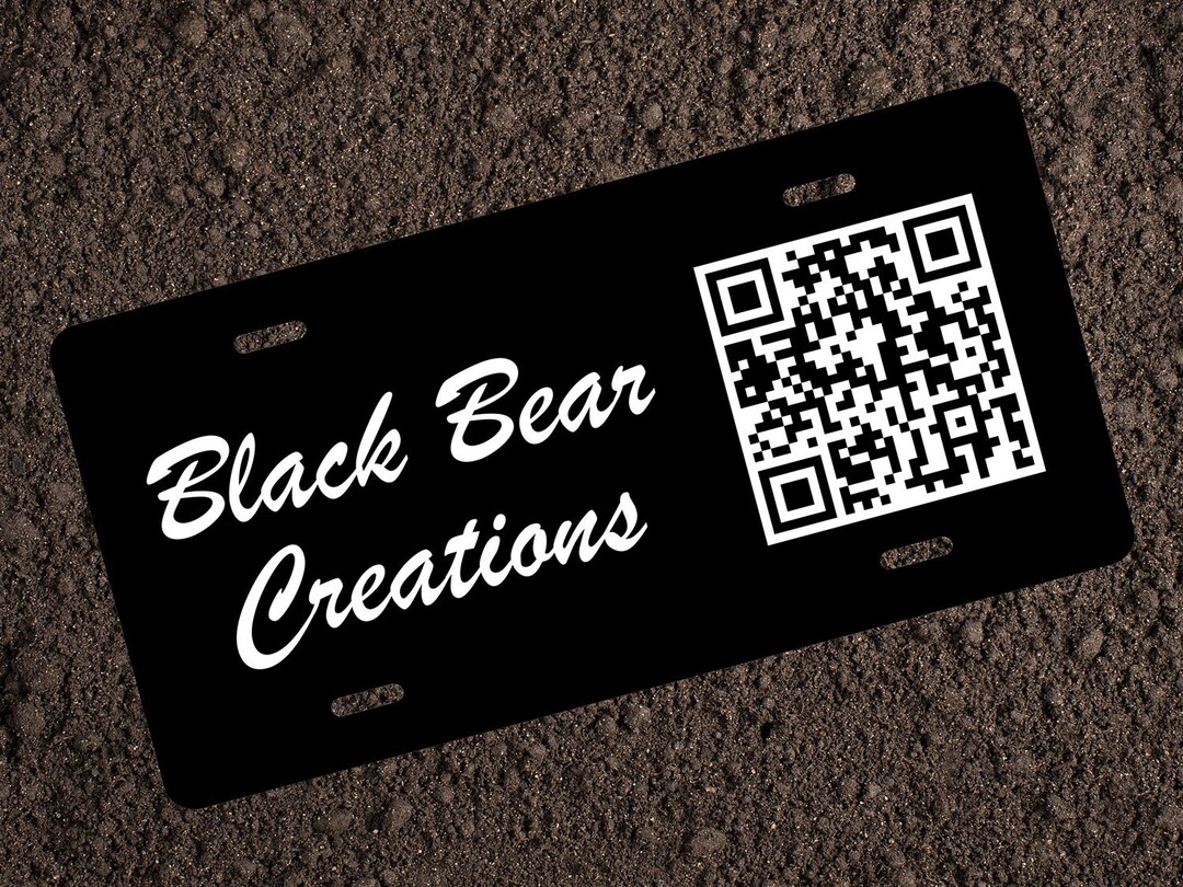 Customized QR Code Business License Plate Your Text or Logo Etsy