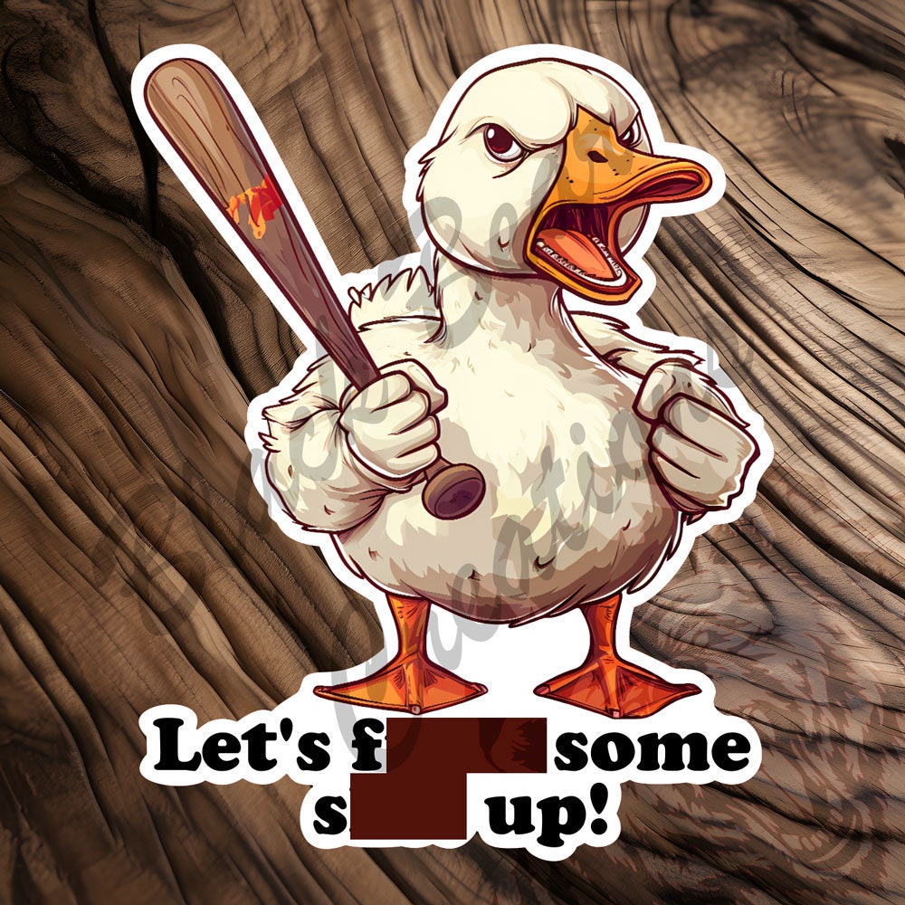 Angry Duck Sticker Funny Animal Decal