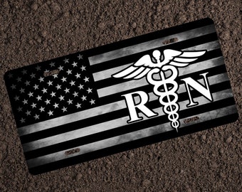 Registered Nurse Flag RN License Plate Car Accessories Great Patriotic Gift