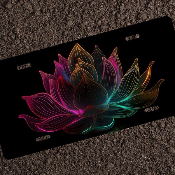 Colorful Black Lotus License Plate Custom Car Accessories Great Gift