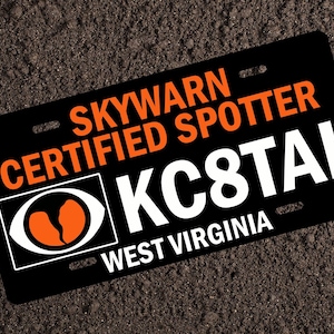 Skywarn Weather Spotter Amateur Radio License Plate Custom Car Accessories