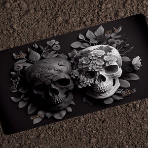 Skull Flowers License Plate Car Accessories Great Gift