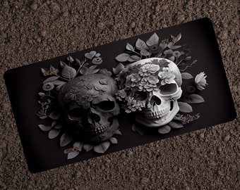 Skull Flowers License Plate: Car Accessories Gift
