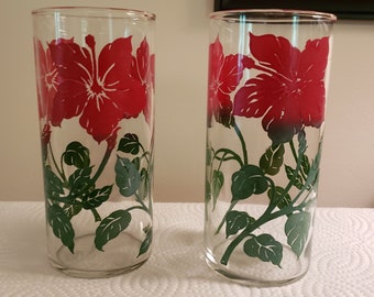 Red Drinking Glasses Etsy