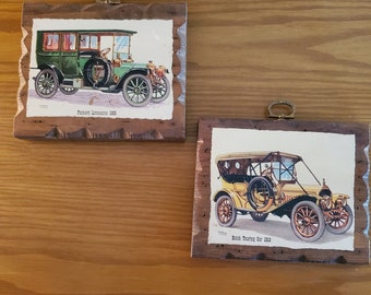 Antique Car Art Wooden Plaques by Frederick Elminger