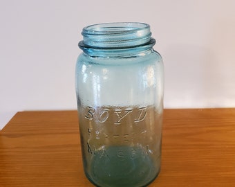 Boyd Perfect Mason quart jar Number 5 blue fruit jar