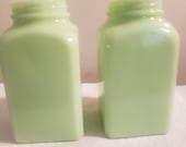 Jeannette Jadeite Salt and Pepper shakers - no lids