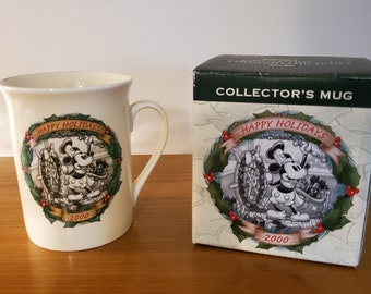 Disney mug 2000 Collector's mug Steamboat Willie cup Christmas through the Years mug