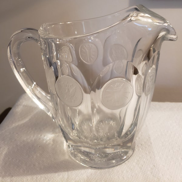 Fostoria clear coin glass 1 qt pitcher