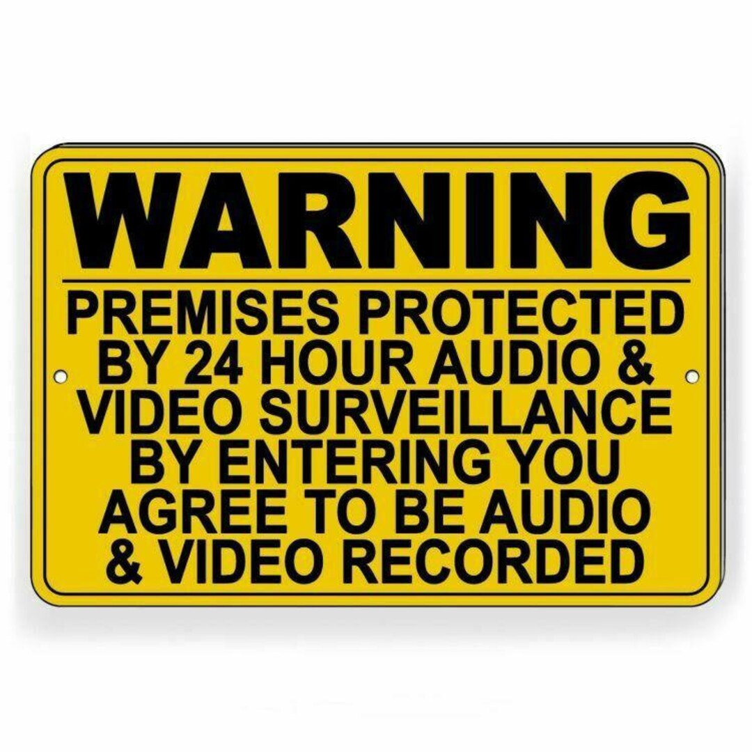 WARNING Premises Under 24 Hr Audio Video Surveillance Metal Sign - Etsy