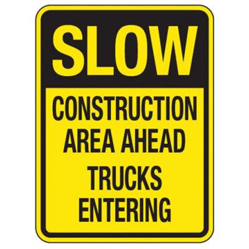 Traffic Reminder Signs - Slow Construction Area - Etsy Australia