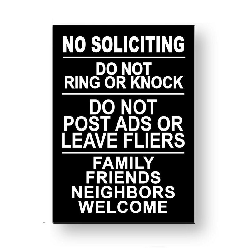 2 Pack No Soliciting Signs,8x3 Inch Reflective Aluminum Do Not Knock or Ring Bell