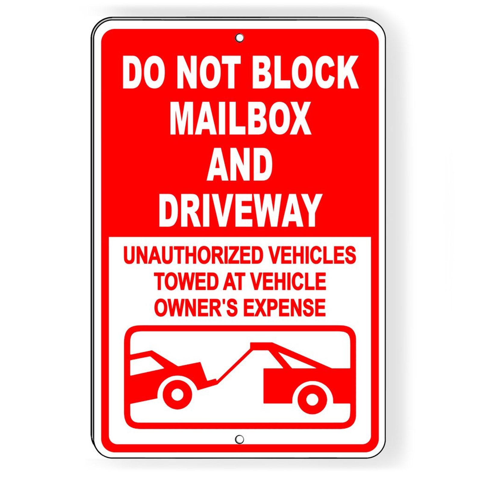 Do Not Block Mailbox and Driveway Unauthorized Vehicles Towed Etsy