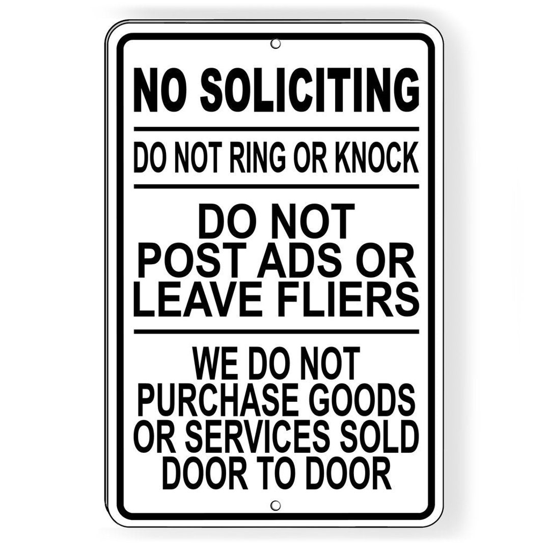 No Soliciting Do Not Knock Do Not Post Ads or Fliers - Etsy