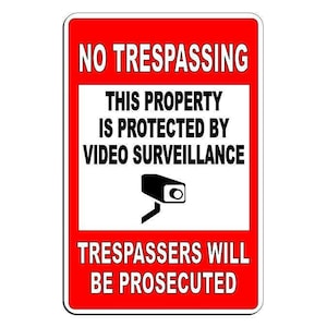 Decal Video Surveillance Security Camera Monitored 24 Hour Warning Sticker