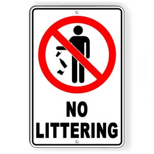 No Littering Metal Sign trash dumping please Do Not litter WARNING SL010