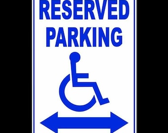 Disabled Parking Only Metal Sign 9x12inch Traditional Handicap Blue and White 