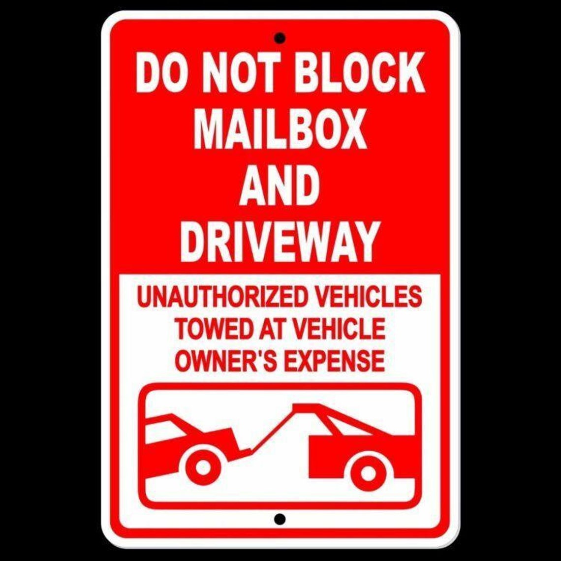 Do Not Block Mailbox Or Driveway Vehicles Towed Owner's Etsy