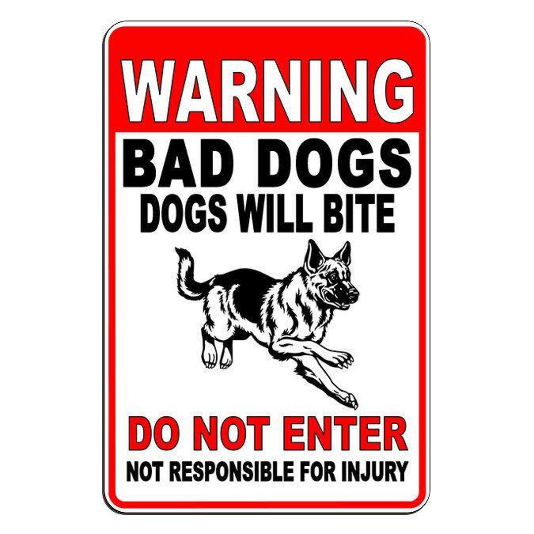 Beware of Dogs Warning Dogs Will Bite Do Not Enter Caution - Etsy