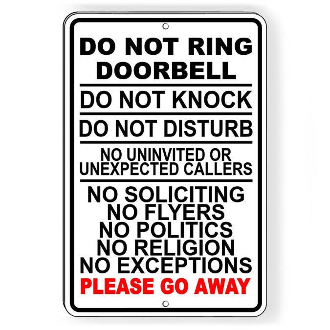 Do Not Ring Doorbell Knock Do Not Disturb No Soliciting Sign - Etsy