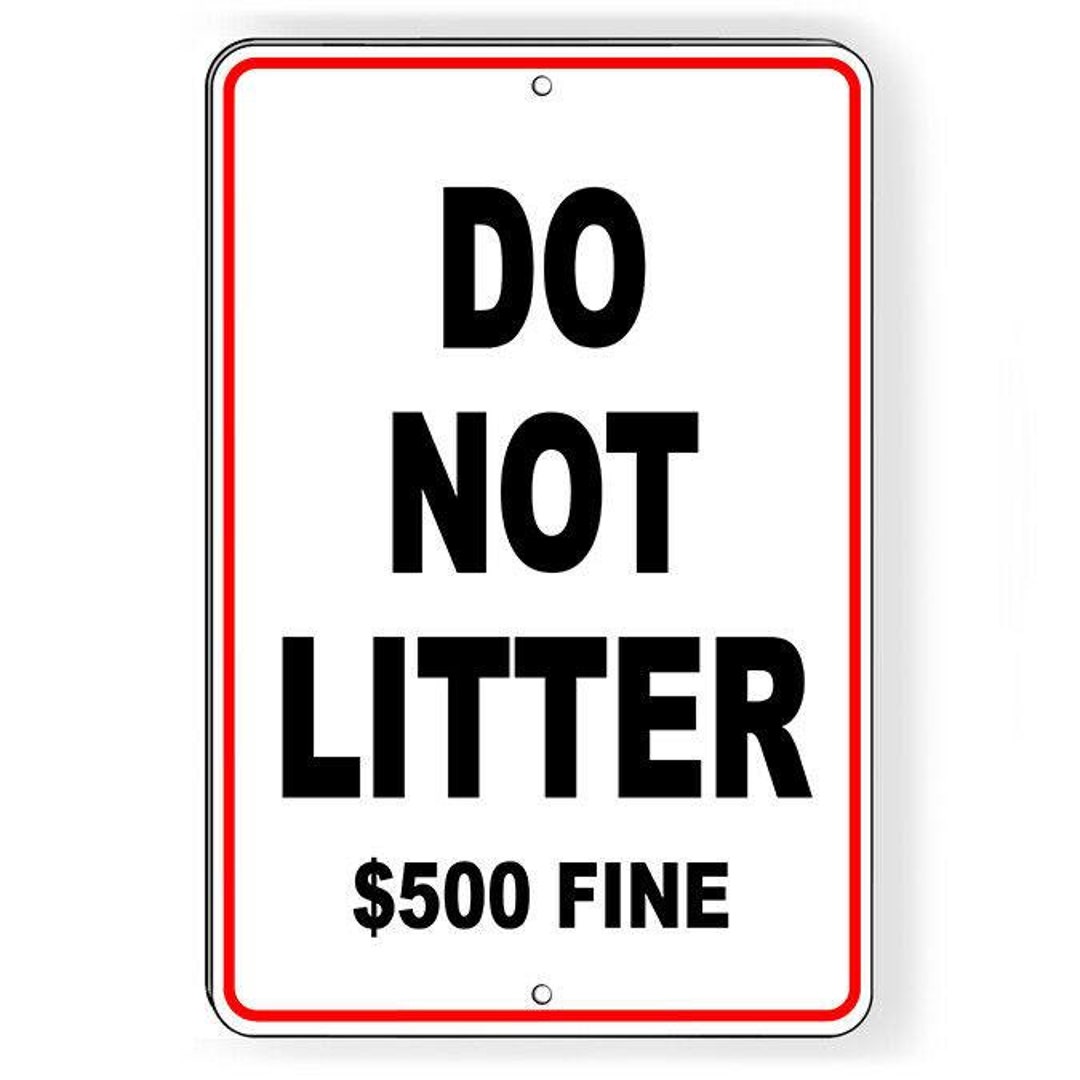 Littering Fine Sign