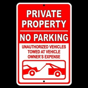 Private Property No Parking Violators Towed At Owners Expense Sign Metal SPP007