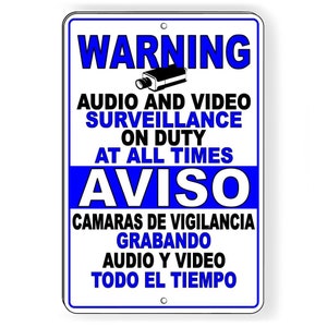 Spanish Security Video Surveillance Sign