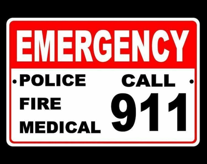 Emergency Call 911 Police Fire Medical Sign Metal Safety WARNING - Etsy