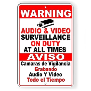 Spanish Security Video Surveillance Sign