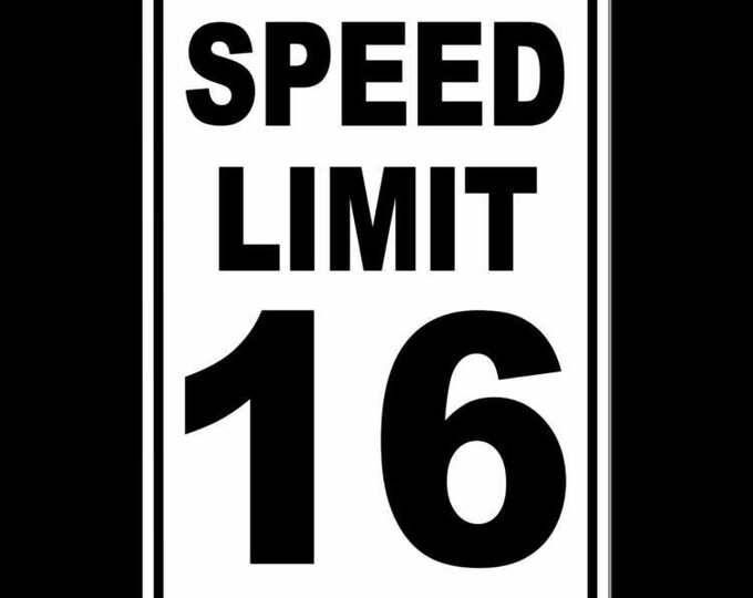 Speed Limit 16 Sign Metal MPH Slow WARNING Traffic Road Highway SW020 ...