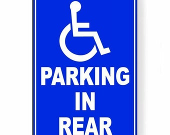Park In Rear Parking in Rear Sign - Etsy