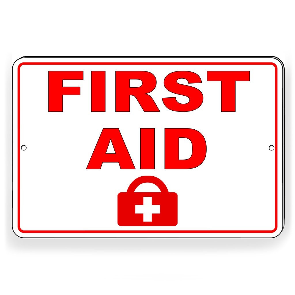 Red First Aid Kit Sign