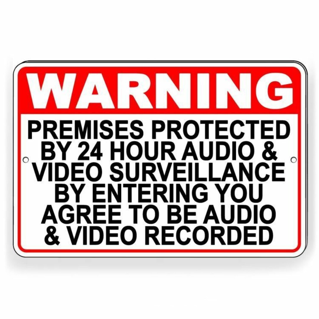 Streaming Sign Warning WARNING Premises Under 24 Hr Audio Video Surveillance Metal Sign S49 - Etsy